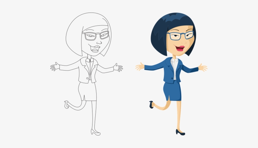 Asian,woman,business Woman,female,happy Woman,happiness,woman - Happy Woman Cartoon Png, transparent png download