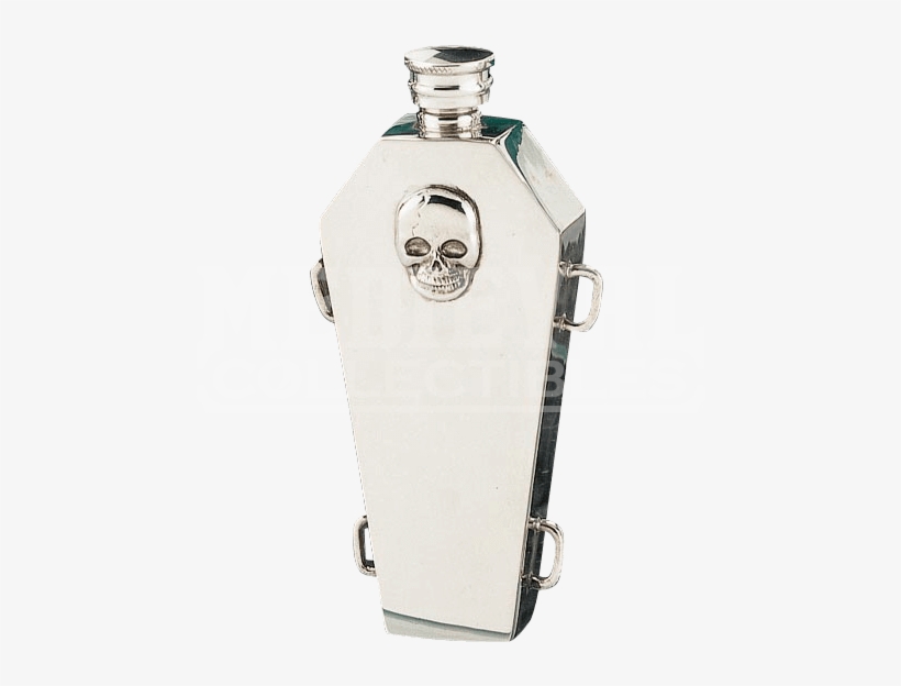 Pewter Casket Flask - Glass Bottle, transparent png download