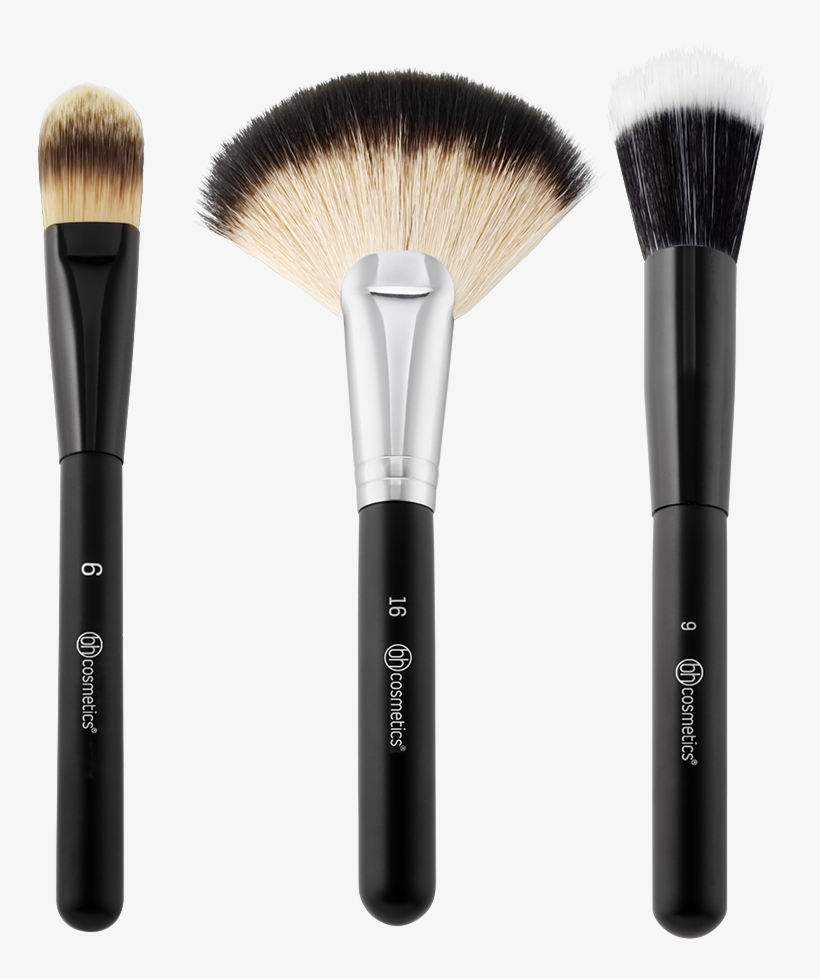 Blending Face Trio - Bh Cosmetics Blending Face Trio - 3 Piece Brush Set, transparent png download