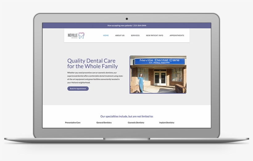 Bucks County Dentist Website Design - Web Page, transparent png download