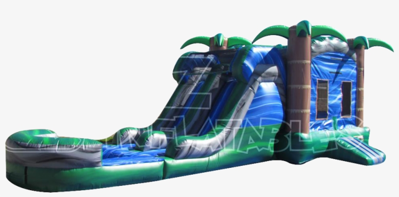 12ft Blue Crush Dual Lane Combo Waterslide - Inflatable Castle, transparent png download