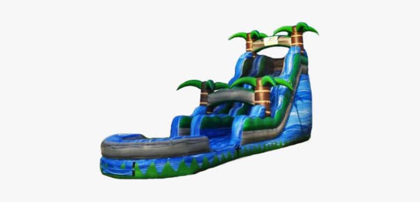18ft Blue Crush Water Slide With Pool - Water, transparent png download