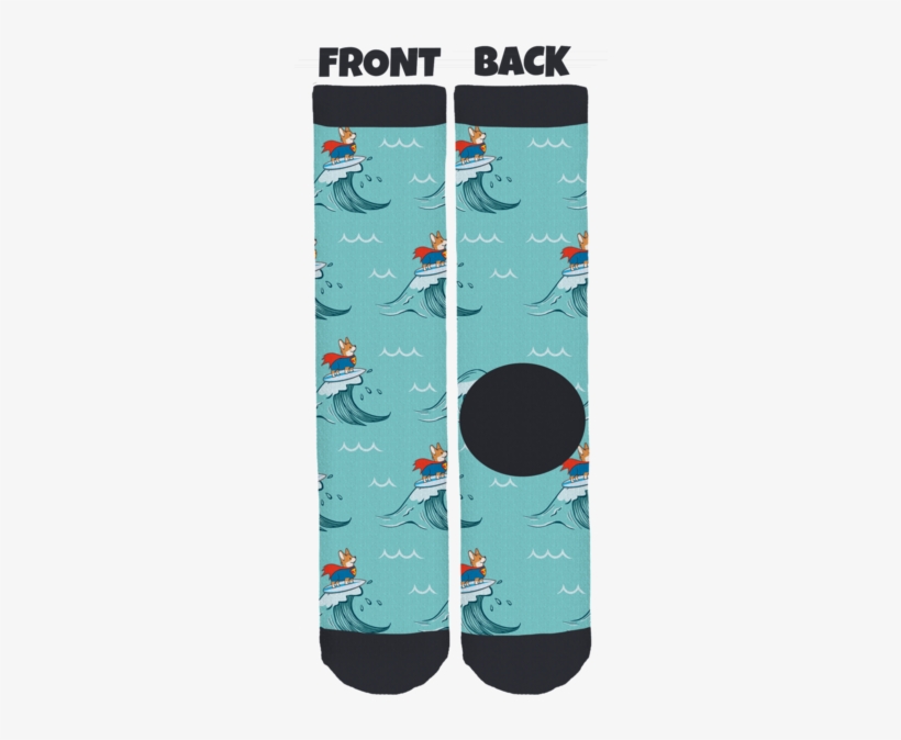 Jojo The Super Corgi Crew Socks - Front And Back Socks, transparent png download