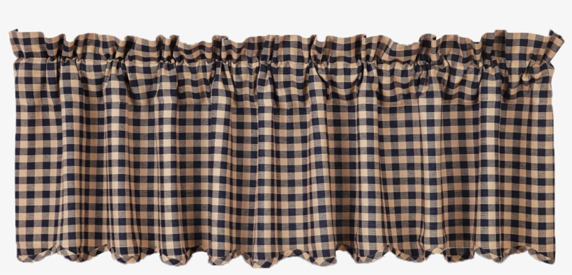 Vhc Brands Navy Check Scalloped Valance Plaids & Checks - Vhc Brands Check Scalloped Curtain Valance; Navy, transparent png download