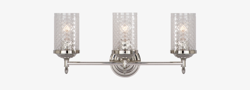 Lita Triple Sconce In Polished Nickel With Crystal - Visual Comfort Ah2203pn-cg Alexa Hampton Lita Bathroom, transparent png download
