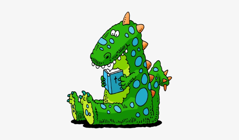 Clip Free Bible Reading Clipart - Dinosaur Reading Clipart, transparent png download