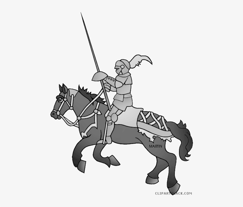 Knight On A Horse - Free Png Clip Art Horse Knight, transparent png download