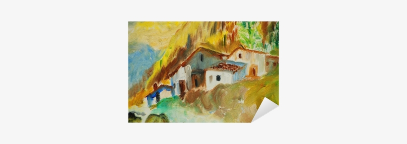 Old Houses In Spanish Village, Illustration, Painting - Painting, transparent png download