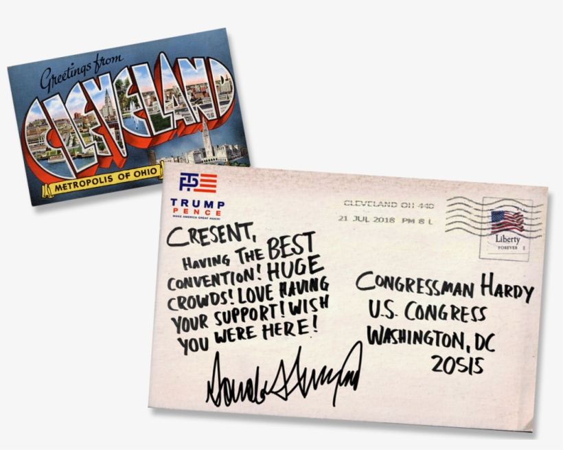 Las Vegas, Nv Accidental Congressman Cresent Hardy - Giclee Painting: Greetings From Cleveland Postcard,, transparent png download