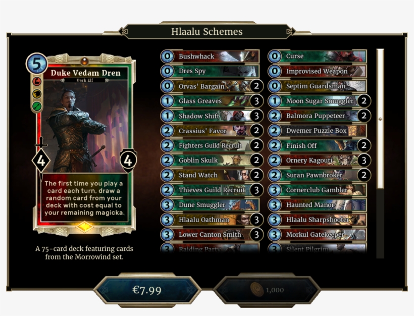 Hlaalu Schemes Deck 1 - Elder Scrolls Legends Dagoth's Might, transparent png download