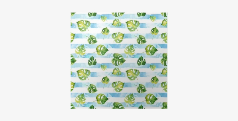 Seamless Pattern With Watercolor Tropical Leaves On - Watercolor Painting, transparent png download