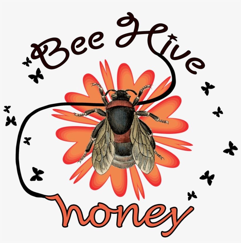 Beehive Honey Illustration - Vintage Bee Set Of 4 Temporary Tattoos (lasts 3 To, transparent png download