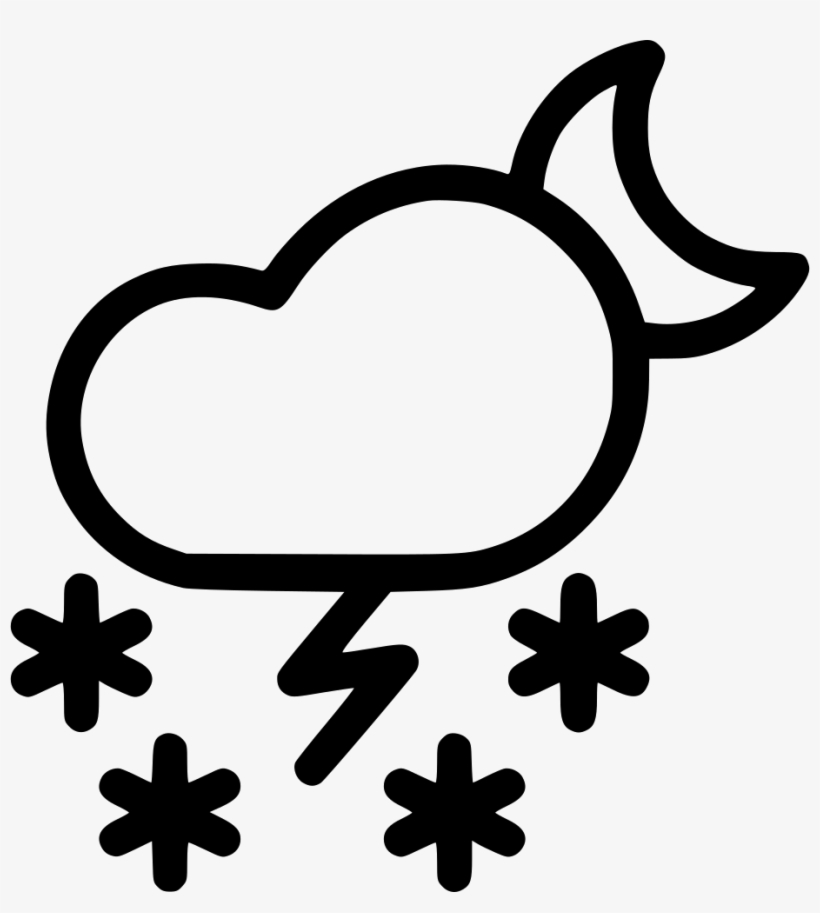 Cloud Night Moon Thunder Snow Storm Comments - Snow Storm Icon Transparent, transparent png download