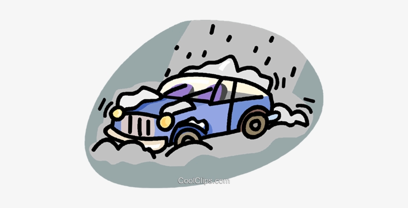 Car Stuck In A Snow Storm Royalty Free Vector Clip - Snow Storm Clip Art, transparent png download