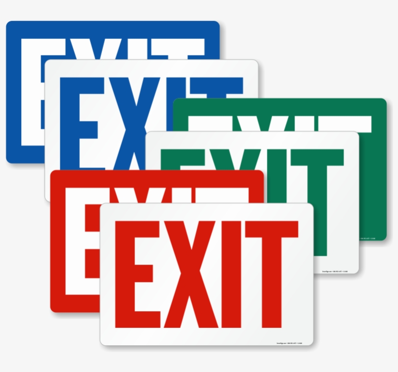 Emergency Exit Sign - Accuform No Exit Sign, 3-1/2 X 10in, R/wht, Self-adh, transparent png download
