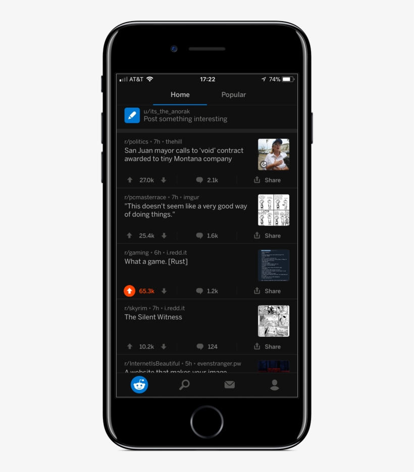 Reddit On The Iphone - Iphone, transparent png download