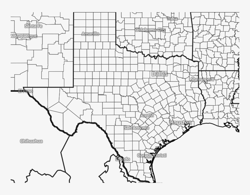 Texas Weather Map Black And White, transparent png download