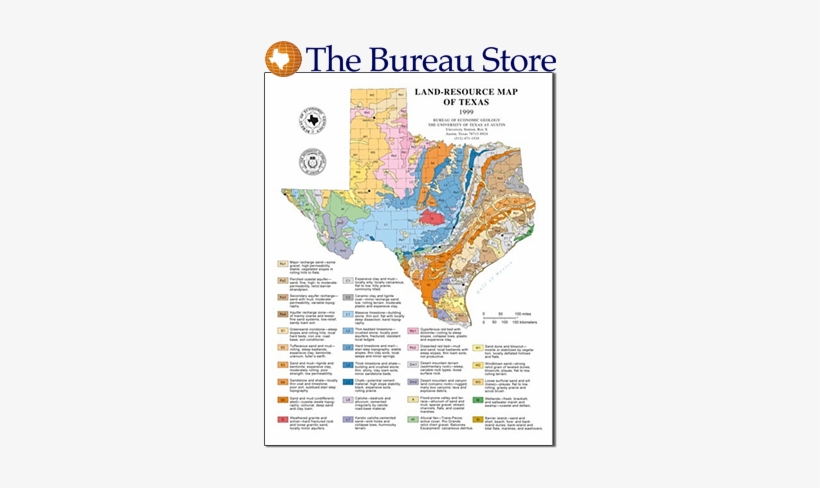 Page-size Maps - Geographic Full Map Of Texas, transparent png download