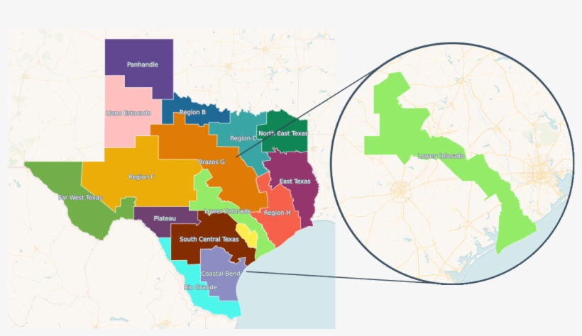 Lakes Are Grouped By The Planning Region Within Which - Llano Estacado On Texas Map, transparent png download