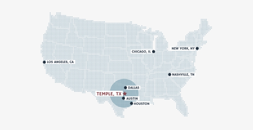 Temple, Texas Location On United States Map - Temple Texas Png, transparent png download