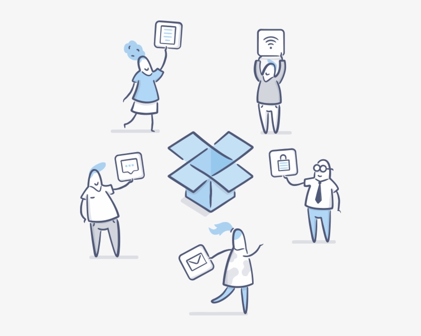 On The Air, In The Office, Across The Station - Dropbox Illustrations, transparent png download