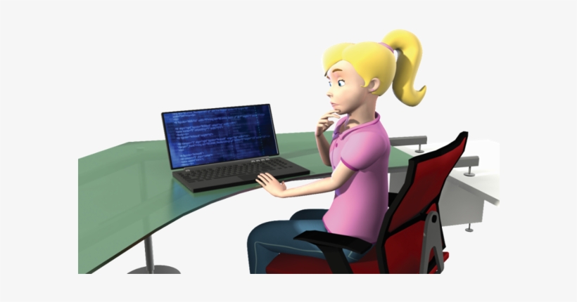 Lisa Laptop - Sitting, transparent png download