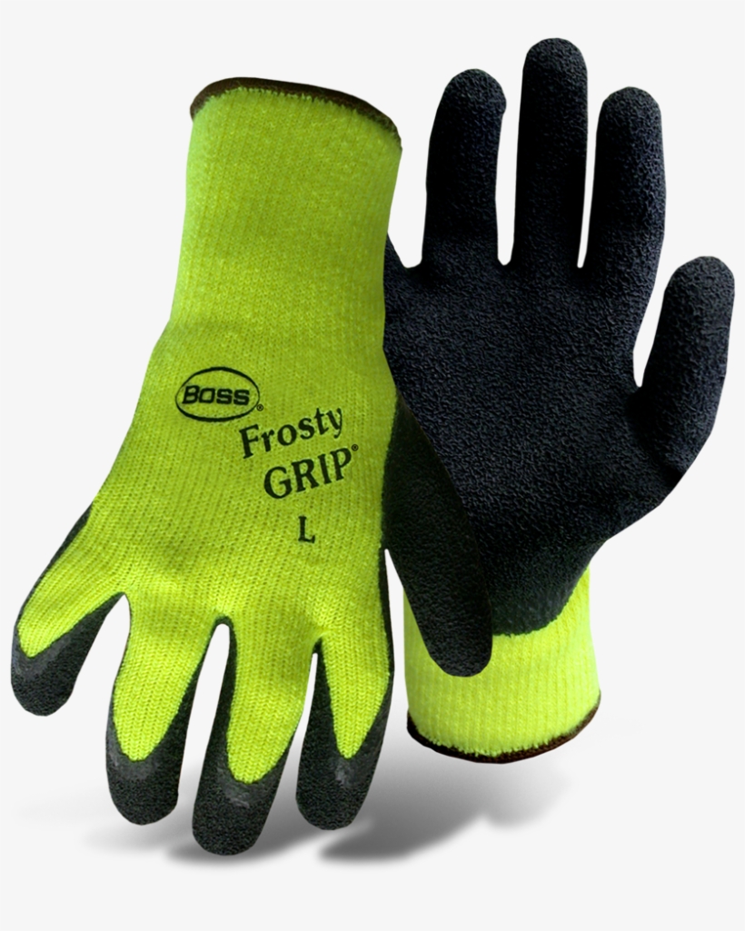 Boss® Frosty Grip® High-vis Insulated Knit Latex Palm - Boss Gloves 8439nl Frosty Grip Gloves, transparent png download