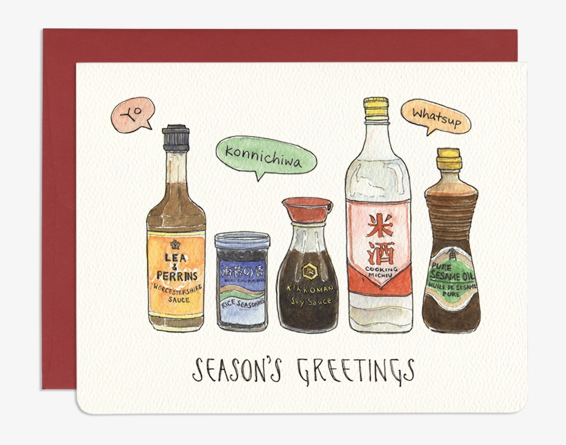 Cute Foodie Holiday Greeting Card - Greeting Card, transparent png download