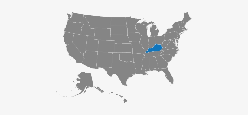 Kentucky Radiation Health Branch - Grey Silhouette Of United States, transparent png download