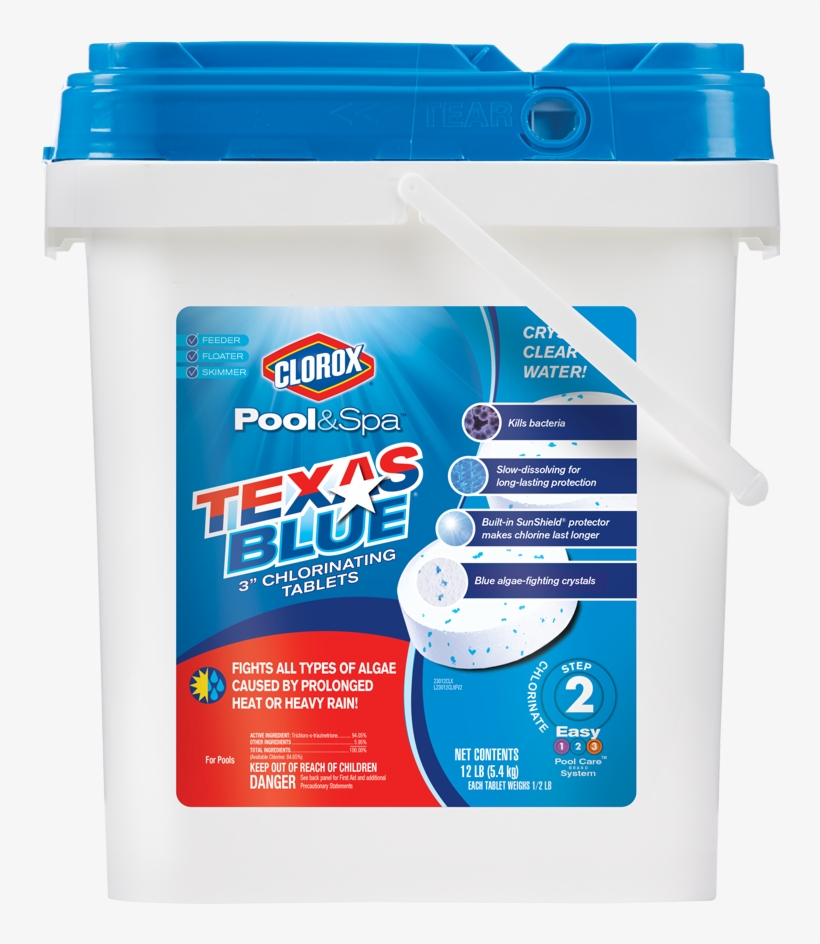 Clorox Pool&spa Texas Blue 3" Chlorinating Tablets, - Clorox Texas Blue, transparent png download
