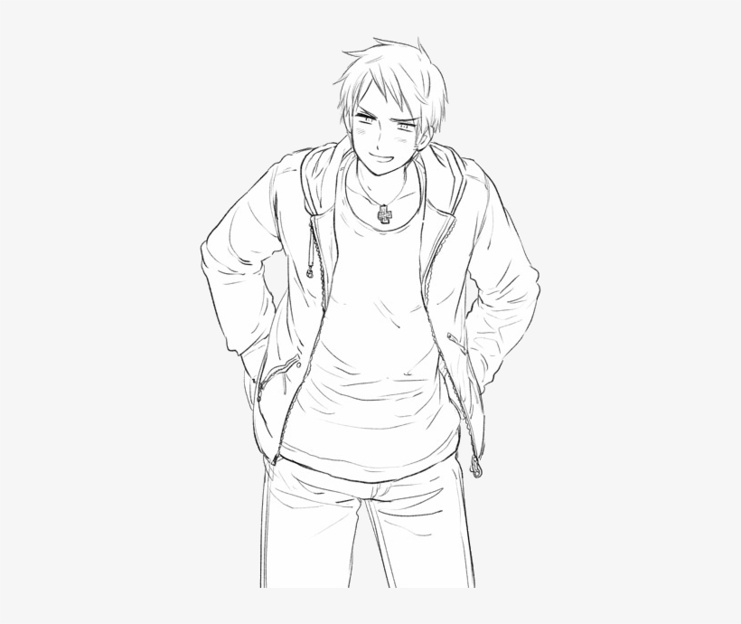 Gakuen Prussia Sketch - Prussia Hetalia Black And White, transparent png download