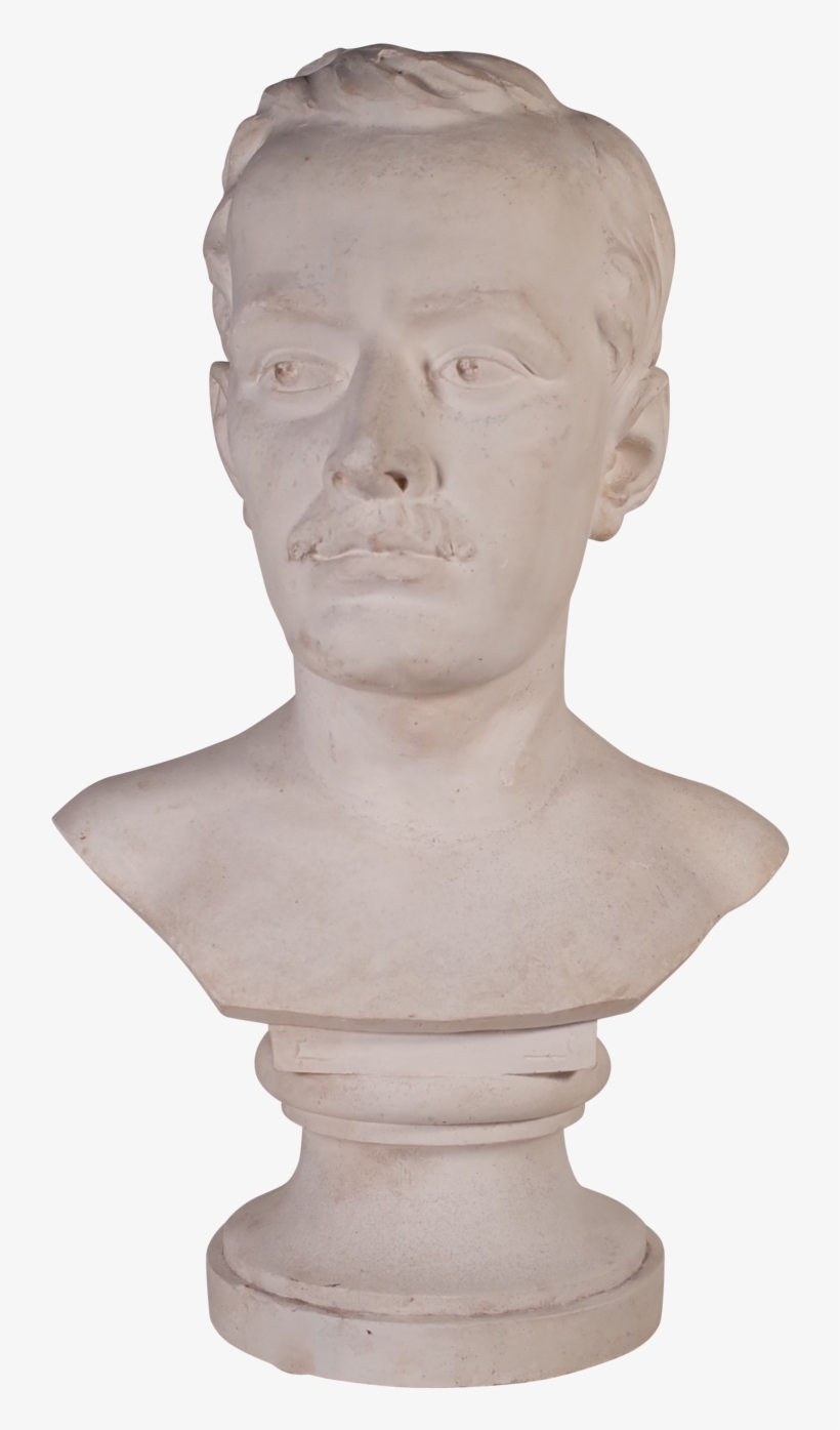 Plaster Bust Of Moustached Male - Plaster, transparent png download