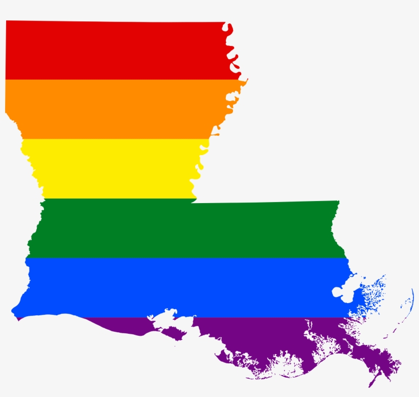 Lgbt Flag Map Of Louisiana - Louisiana Vector, transparent png download