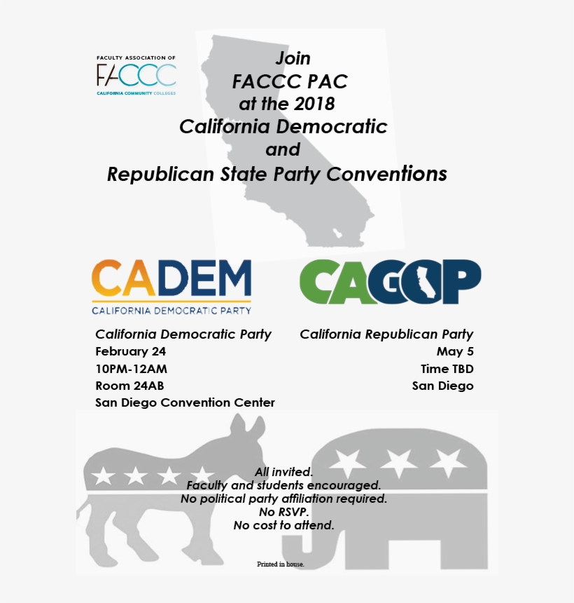 Faccc Pac At California Democratic Party Convention - Democratic Party, transparent png download