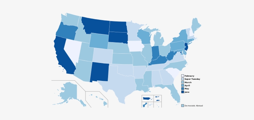 2016 Democratic Primary Delegate Count - 1968 Democratic Primary Map, transparent png download