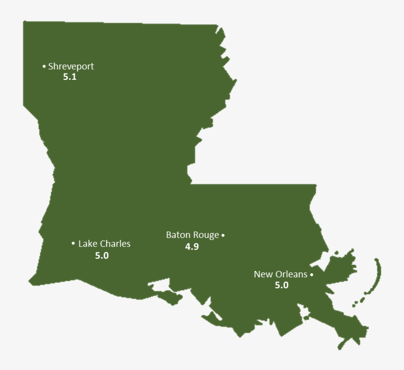 Louisiana Sun Light Hours Map - Louisiana State, transparent png download