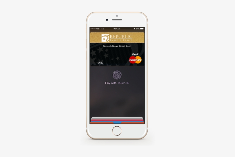 White Iphone With Apple Pay On The Screen - Smartphone, transparent png download