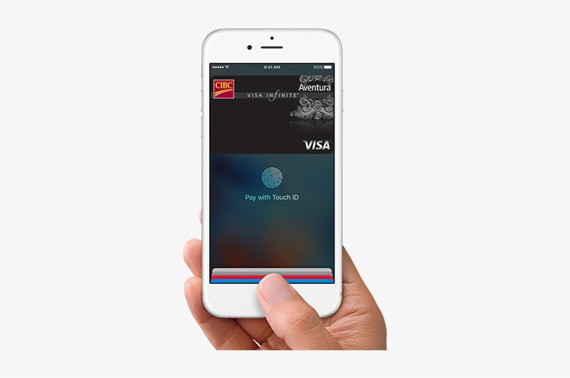 Person Holding A Phone Displaying Apple Pay Screen - Visa Infinite Apple Pay, transparent png download