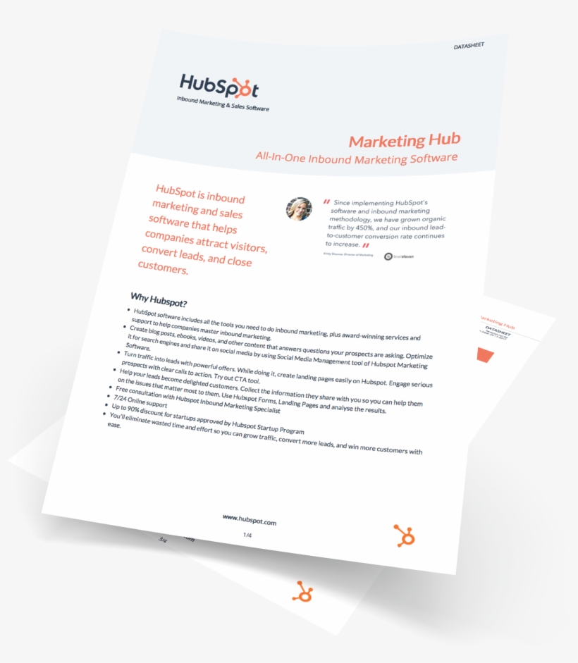 Hubspot Marketing Software Datasheet Template - Brochure, transparent png download