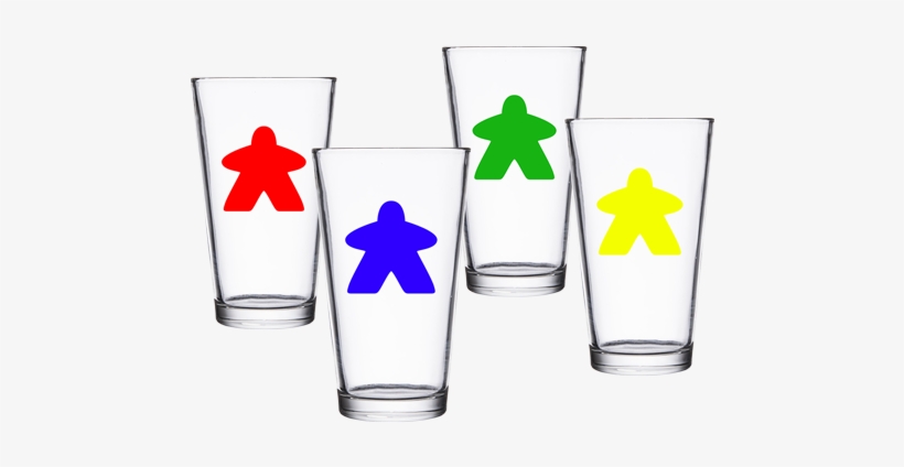 Set Of 4 Meeple Pint Glasses - Kansas Seal Pint Glass, transparent png download