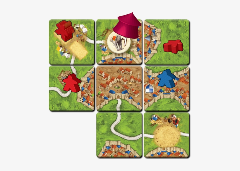 The Elephant Is Worth Seven Points Per Meeple On Surrounding - Carcassonne Under The Big Top, transparent png download