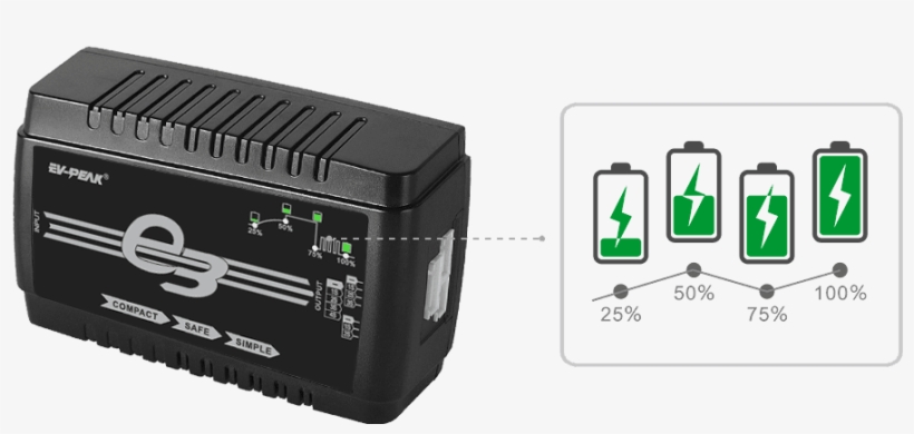 Ev-peak E3 35w 3a Rc Balance Charger Charging - Battery Charger, transparent png download