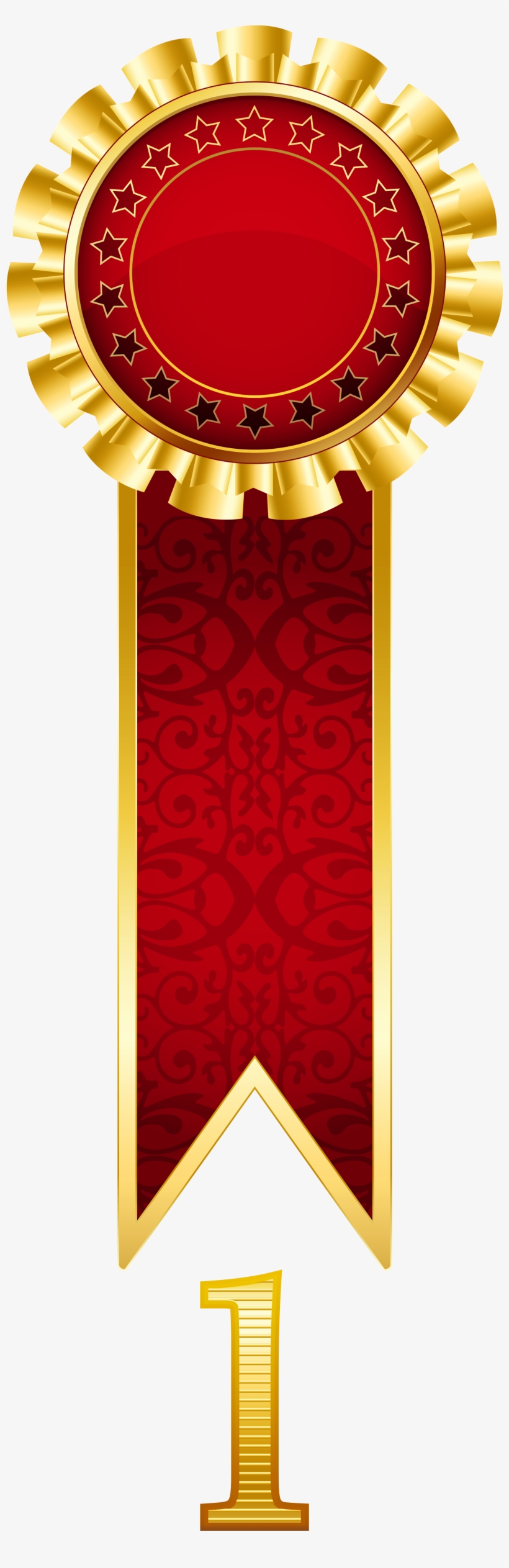 View Full Size - Gold Medal With Red Ribbon Png, transparent png download
