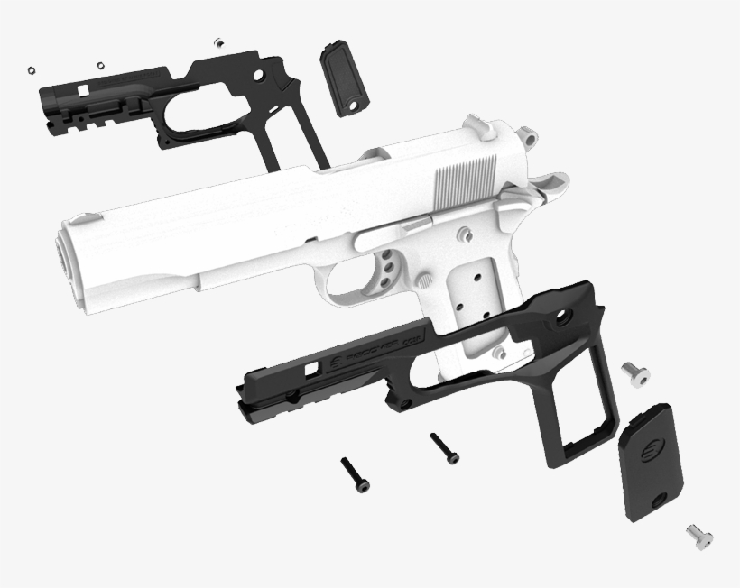 Recover Tactical Cc3p Phantom Grip & Rail System For - Recover Tactical Gun Grips Cc3h 1911 Grip, transparent png download
