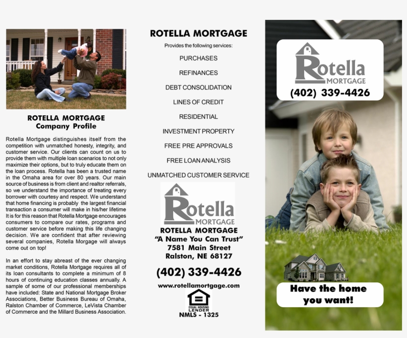 Rotella Mortgage Is An Equal Opportunity Housing Lender - Brochure, transparent png download