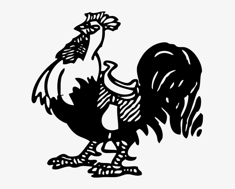 Rooster With A Saddle Clipart Png, transparent png download