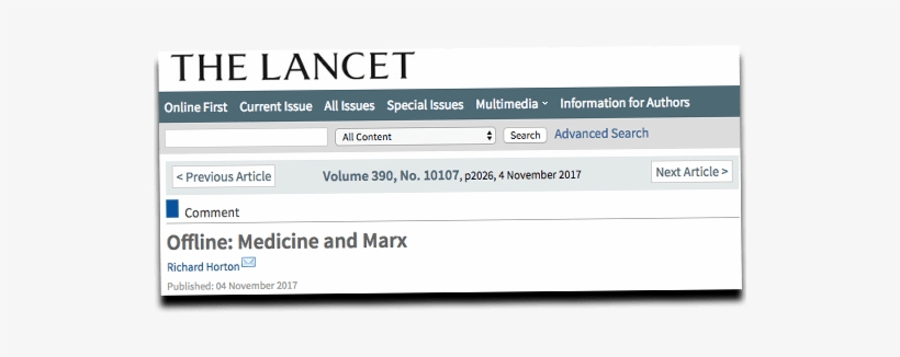 Check Out This Bizarre Piece Praising Karl Marx In - The Lancet, transparent png download