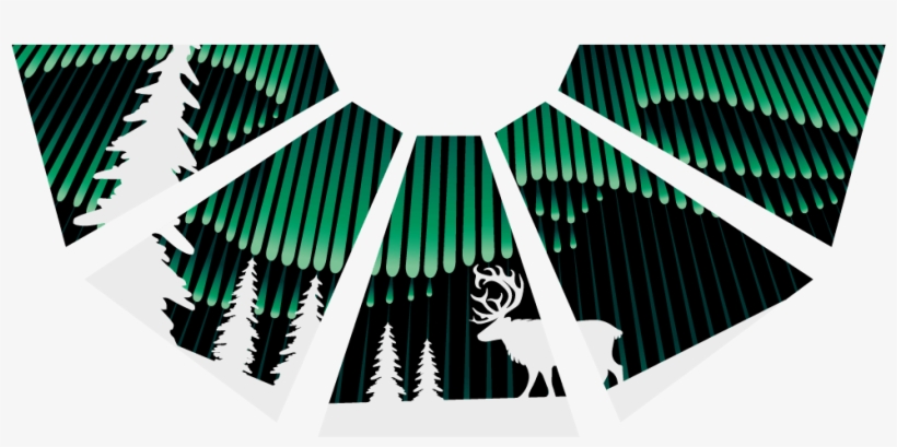 Northern Lights Village Lapland - Northern Lights Illustration, transparent png download