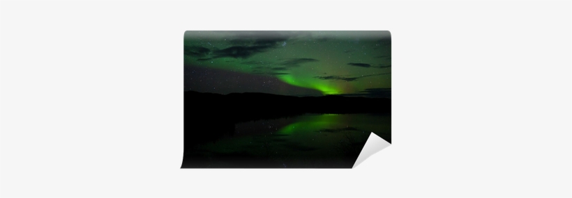 Night Sky Stars Clouds Northern Lights Mirrored Wall - Aurora, transparent png download