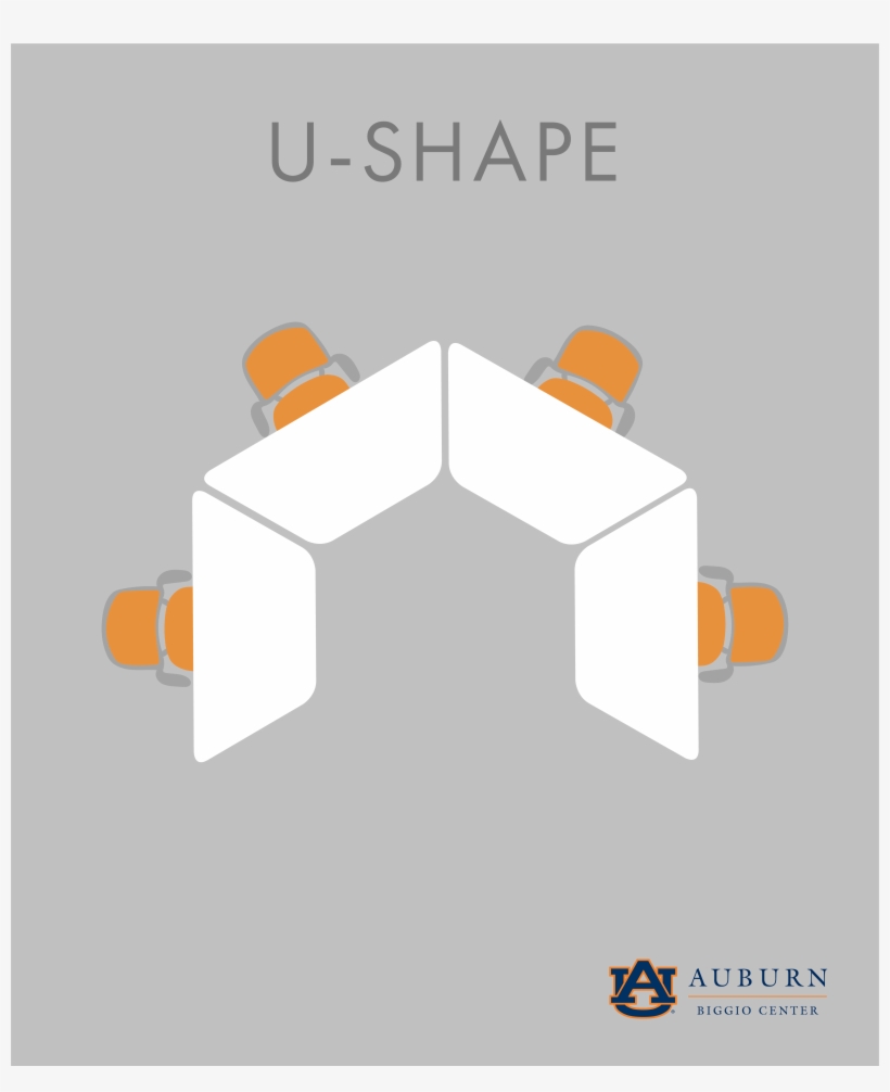 Four Mobile Desks Are Shown Setup In A U-shaped Configuration - Diagram, transparent png download